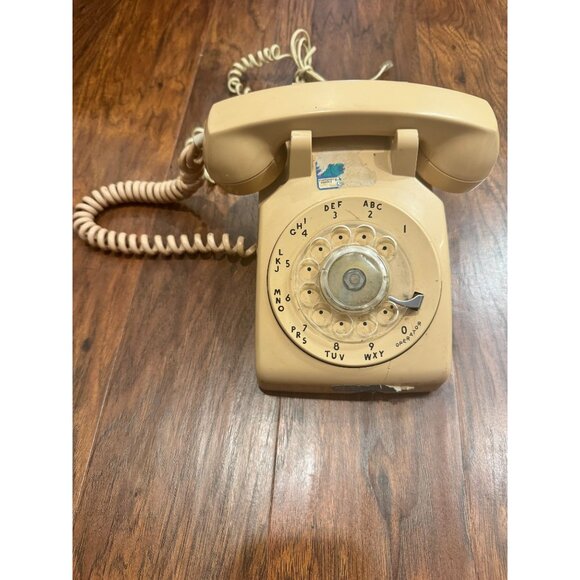 VTG 1963 Western Electric Bell System Beige Rotary Dial Telephone Phone UNTESTED - Picture 1 of 11